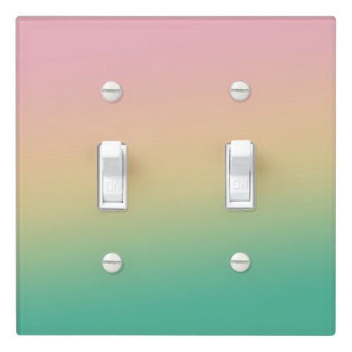 Modern Ombre Gradient Teal Peach Pink Light Switch Cover