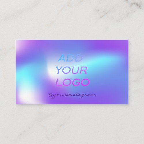 Modern Ombre Holographic Instagram Add Your Logo Business Card