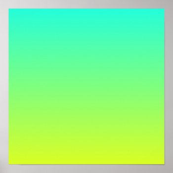Modern Ombre Lemon Yellow Lime Green Turquoise Poster by cranberrysky at Zazzle