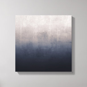 Modern ombre Navy Blue Gray White rustic abstract Canvas Print