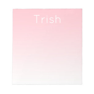 Modern Ombre Personalized Notepad, Pink Notepad