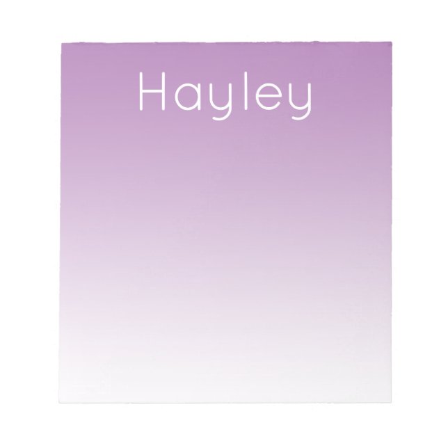 Modern Ombre Personalized Notepad, Purple Notepad (Front)