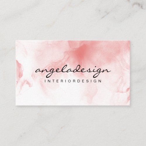 Modern Ombre Pink Watercolor Business Card