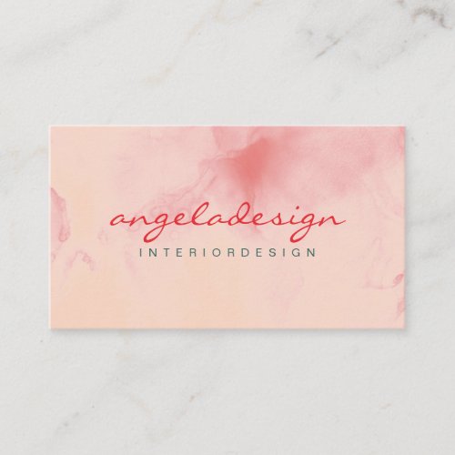 Modern Ombre Pink Watercolor Pink Sage Business Card