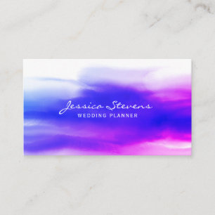 Modern Ombre Watercolor Script  Business Card