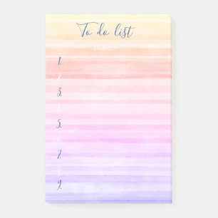 Modern Ombre Watercolor Stripred To Do List Post-it Notes