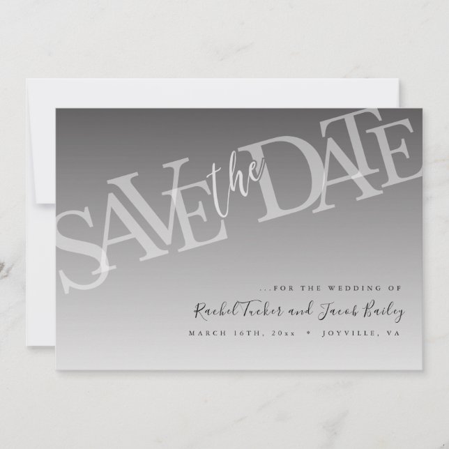 Modern Ombre Wedding Save the Date Invitation (Front)