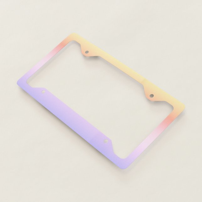  Modern Ombre Yellow Violet License Plate Frame (3/4)