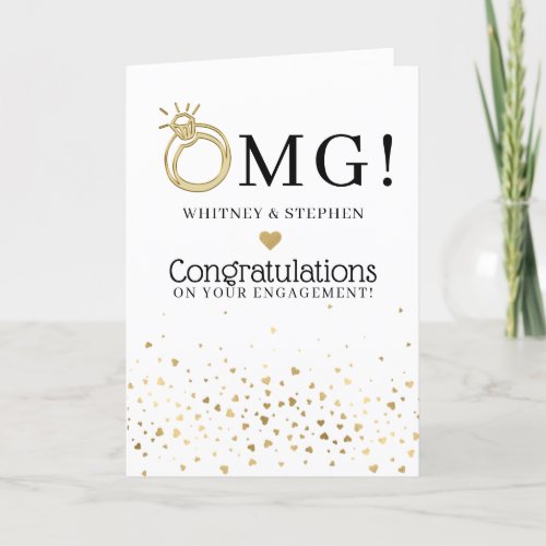 Modern OMG Congratulations on your Engagement Card