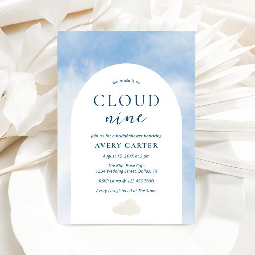 Modern On Cloud 9 Bridal Shower Invitation