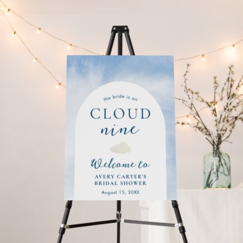 Modern On Cloud 9 Bridal Shower Welcome Sign