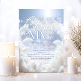 Heavenly On Cloud Nine 9 Pampas Baby Shower Invitation