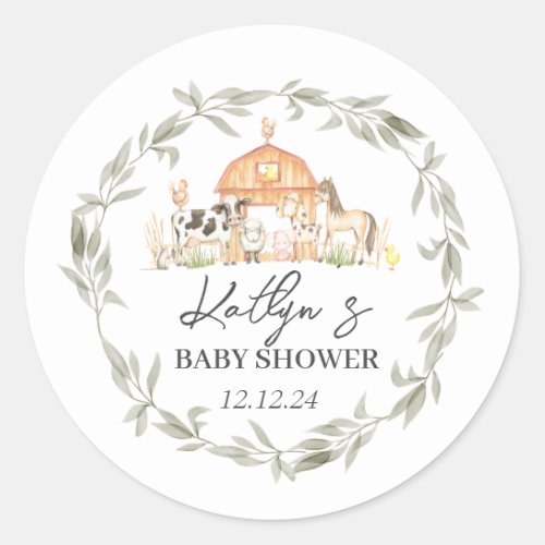 Modern on the Farm Baby Shower stickers
