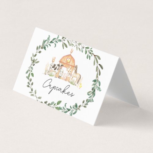 Modern on the Farm food tent cards place settings Business Card