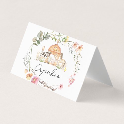 Modern on the Farm food tent cards place settings Business Card
