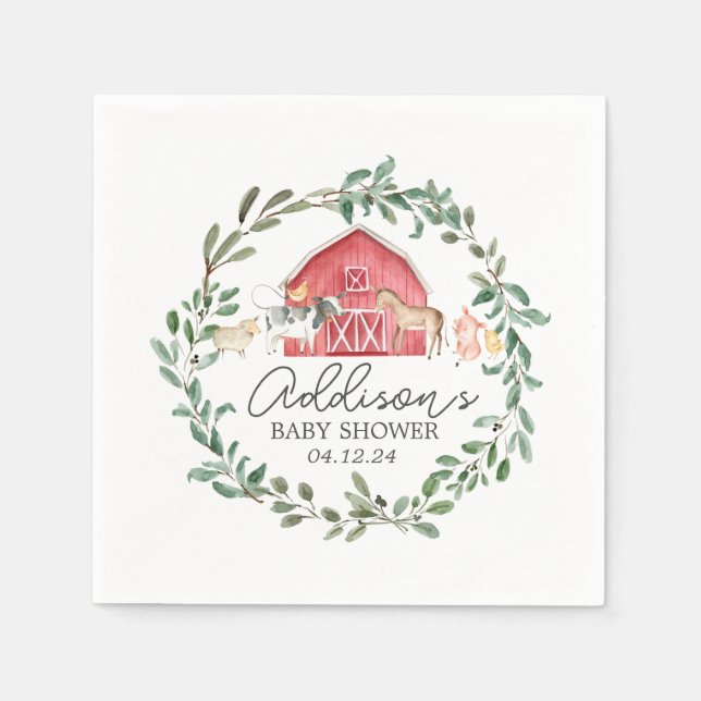 Modern on the Farm napkins, farm paper products, Napkins (Front)