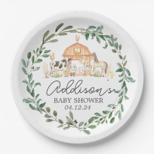 Modern on the Farm paper plate, greenery farm plat Plates
