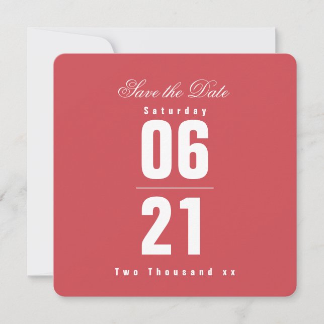Modern One Color Pink  & TypographySave the Date (Front)