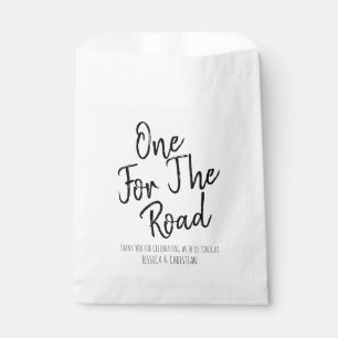 Modern One For the Road Wedding Treat Thank You Favor Bag