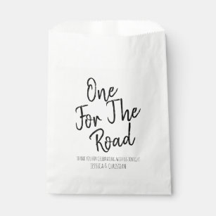 Modern One For the Road Wedding Treat Thank You Favor Bag