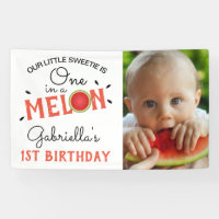 Modern One in a Melon | 1st Birthday Photo Banner