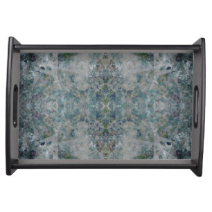 Modern One Of A Kind Abstract Art In A Foggy Mood Serving Tray