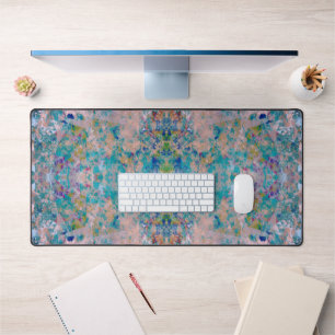 Modern One Of A Kind Abstract With Sangria Colors Desk Mat