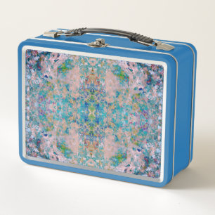 Modern One Of A Kind Abstract With Sangria Colors Metal Lunch Box