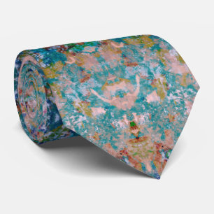 Modern One Of A Kind Abstract With Sangria Colors Neck Tie