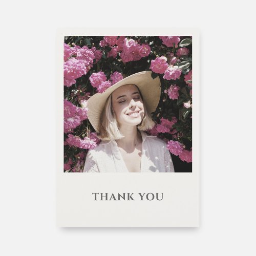 Modern One Photo Party Thank You Card