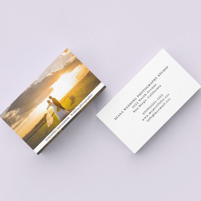 Modern One Photo Wedding Photography Business Card (Creator Uploaded)