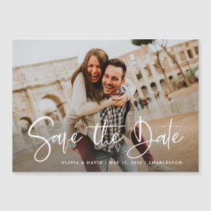 Modern One Photo Wedding Save the Date Card