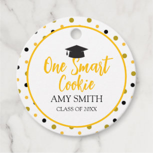 Modern One Smart Cookie Graduation Favor Tags