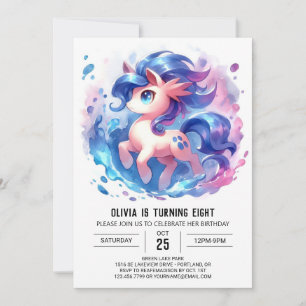 Modern Online Horse Birthday Invitation