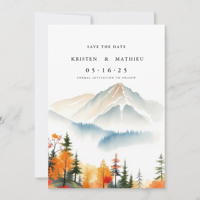 Modern Online Mountain Save The Date (Front)