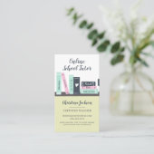 Modern online school tutor cute books illustration business card (Standing Front)