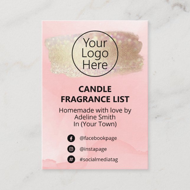 Modern Opal Glitter Product List Card (Front)