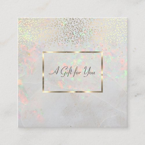  Modern Opal HolographicFrameConfetti Discount Card