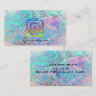Modern Opal Iridescent Instagram Social Media Business Card