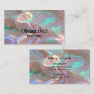 Modern opal stone business card