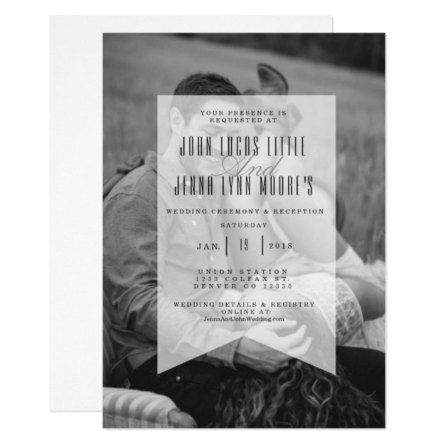 Modern Opaque Banner | Wedding Invitation Photo