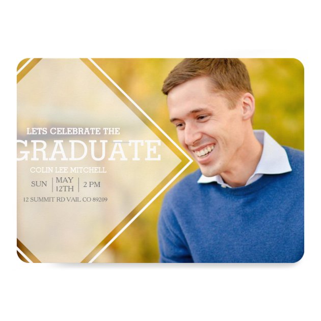 Modern Opaque Overlay | Graduation Party Photo Card