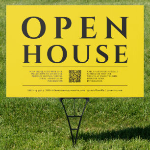 MODERN OPEN HOUSE FOR SALE Real Estate Realtor Sign