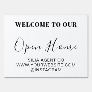 Modern Open House Real Estate Realtor Yard Sign