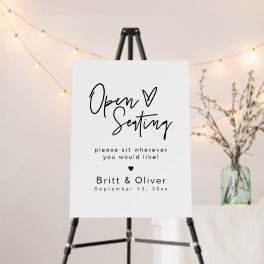 Modern Open Seating Sign Seating Wedding Sign