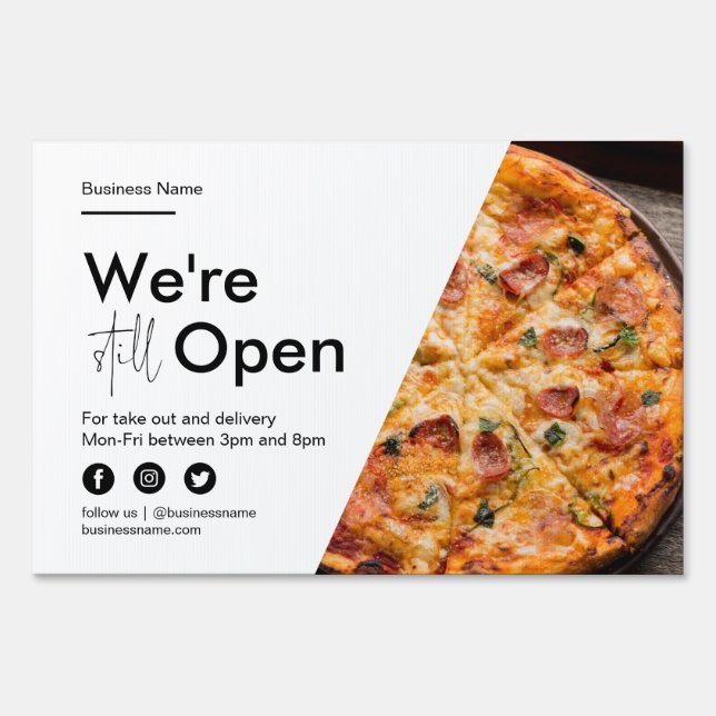 Modern Open Sign Restaurant Business Delivery (Front)