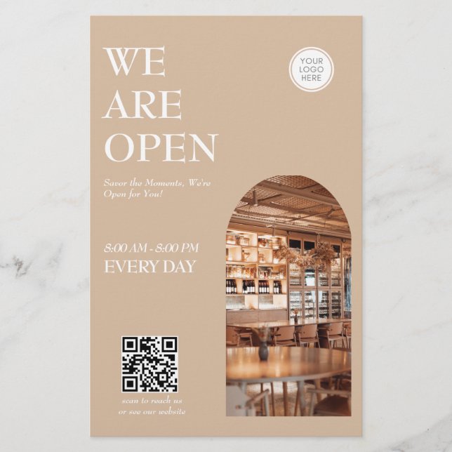 Modern Opening business Arched Photo Prices Flyer (Front)