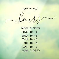 Modern Opening Hours Elegant Script Small Business