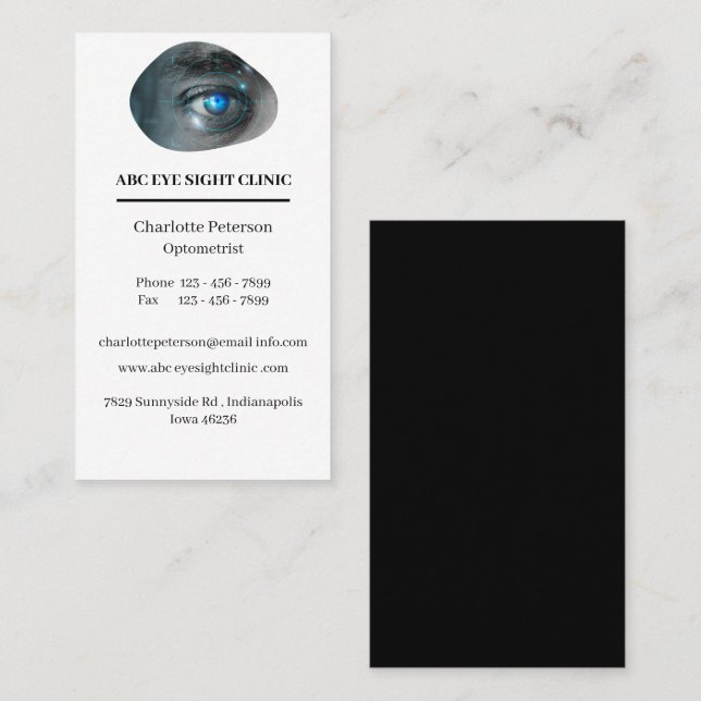 Modern Ophthalmologist -Optometrist Business Card (Front/Back)