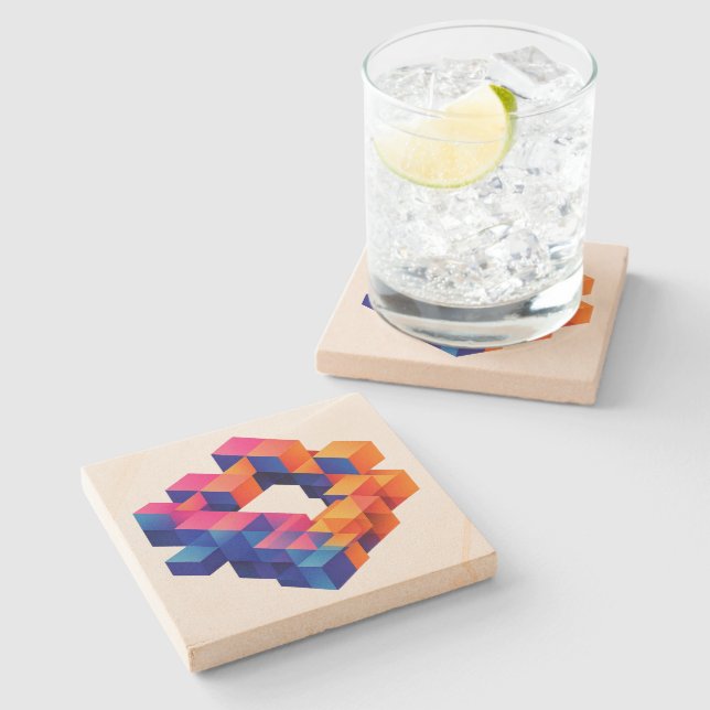 Modern Optical Art Coaster (Side)